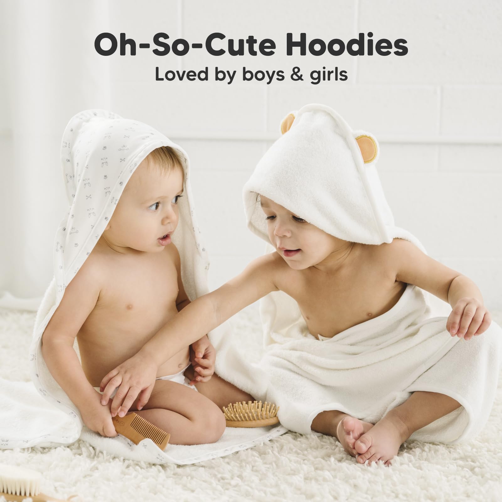 KeaBabies hooded towel adorable design makes bath time cozy.