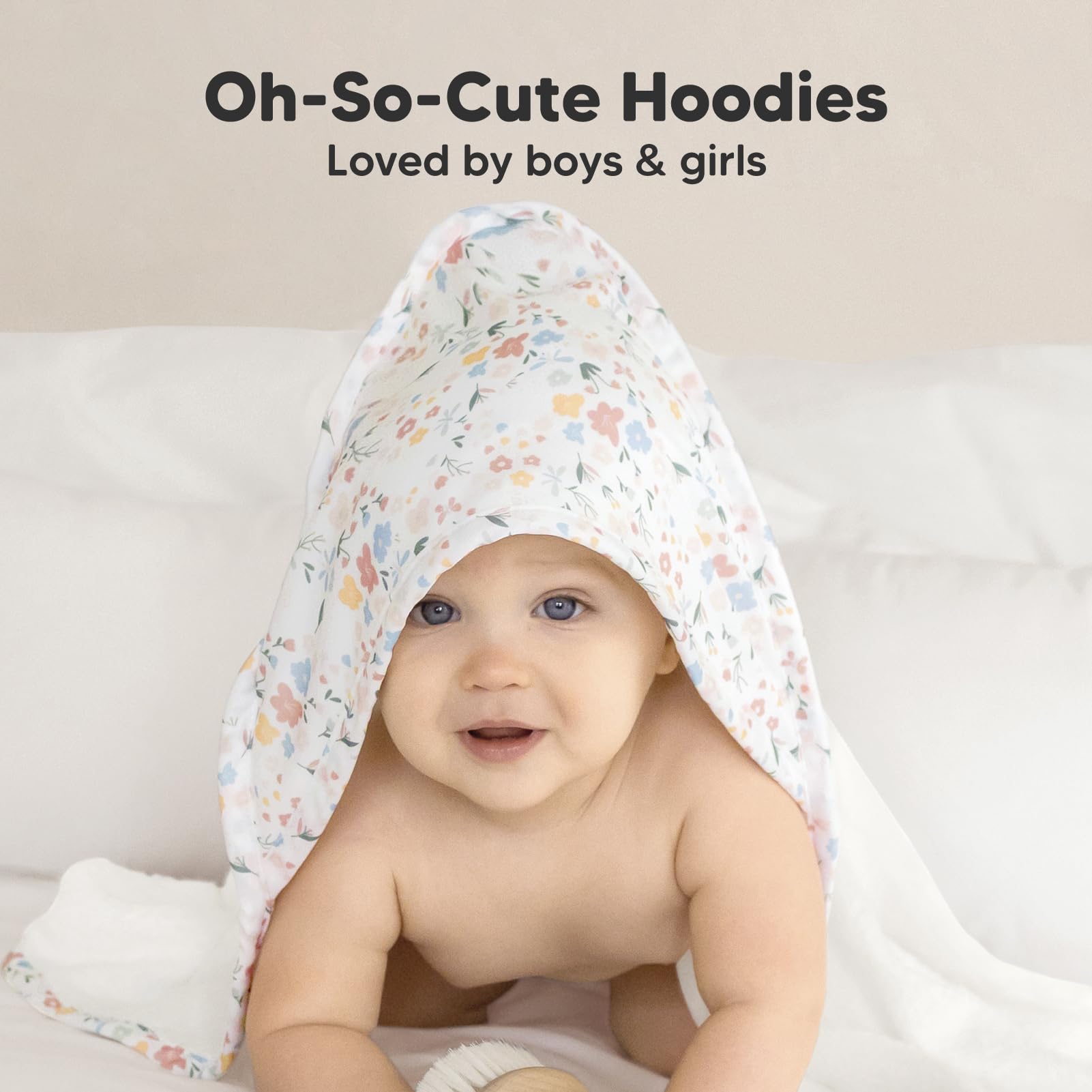 KeaBabies hooded towel baby hood design image captures playful bath time moments