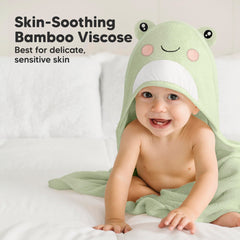 KeaBabies hooded towel bamboo closeup highlights soft, absorbent fabric.