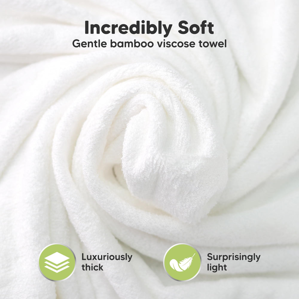 KeaBabies bamboo viscose towel highlights quick absorbency