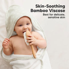 KeaBabies hooded towel bamboo viscose for threefold absorbency after bath time.