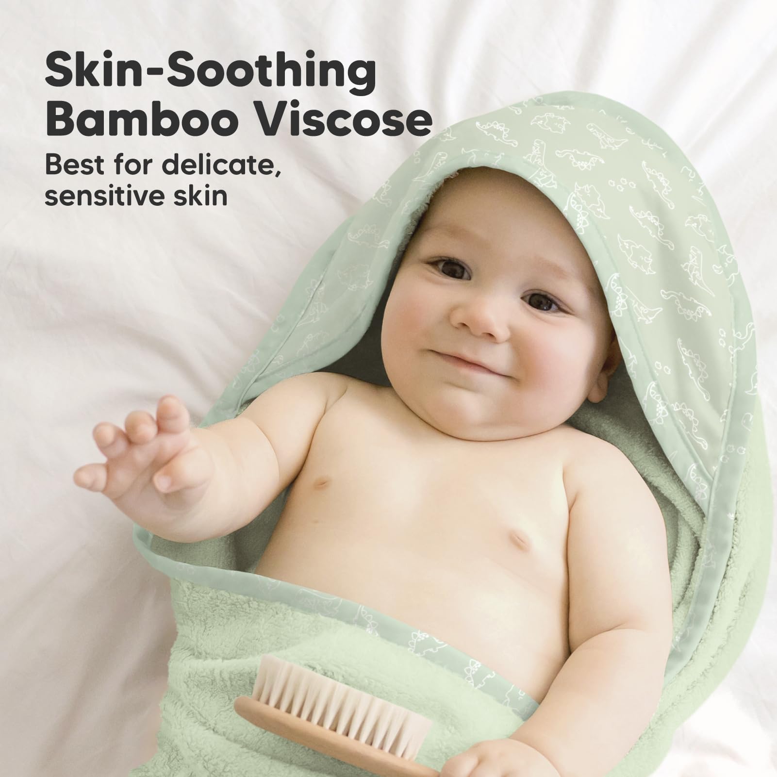 KeaBabies bamboo viscose close-up, ultra-soft fabric touches sensitive skin.