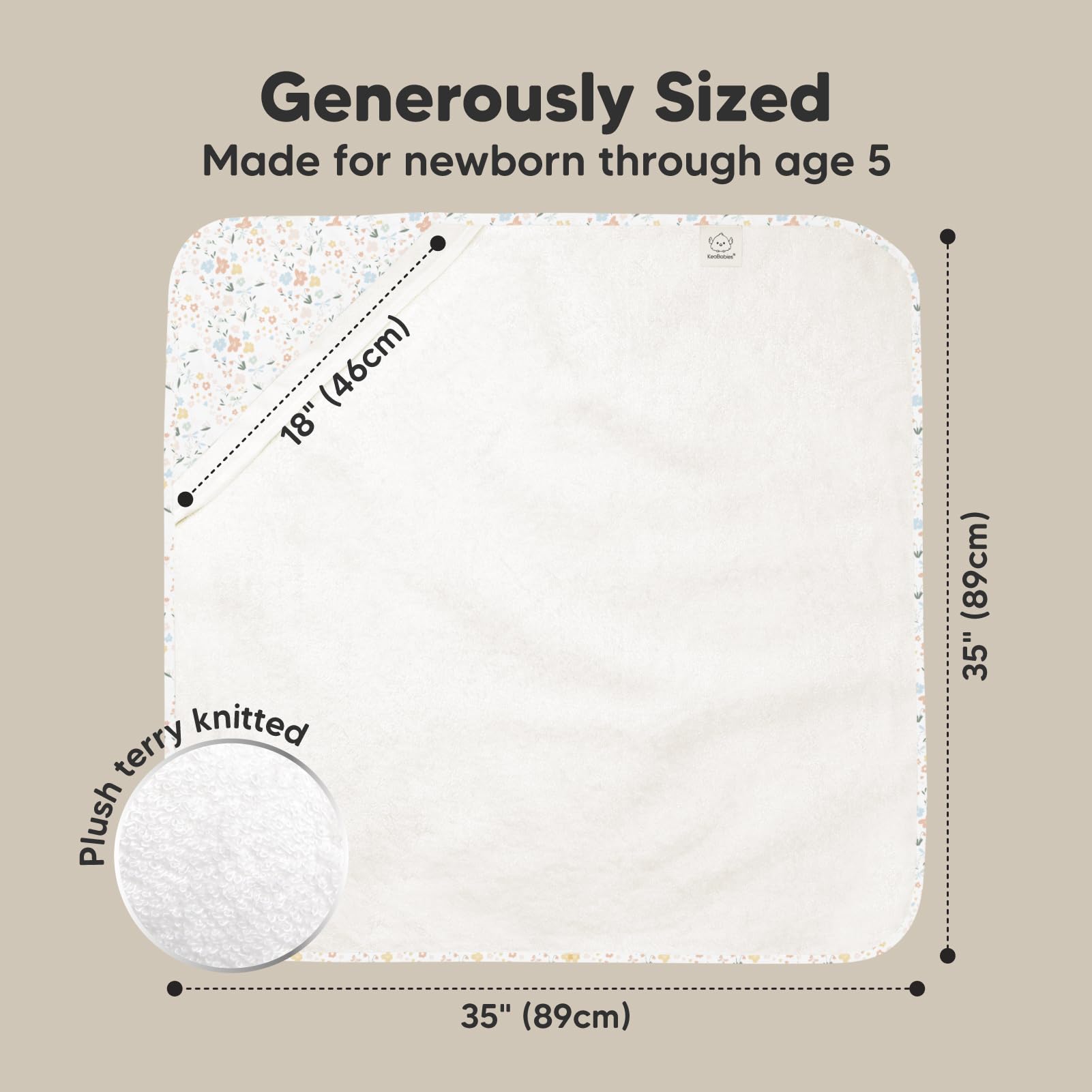 KeaBabies hooded towel bamboo viscose weave demonstrates superior absorbency and fast-drying comfort