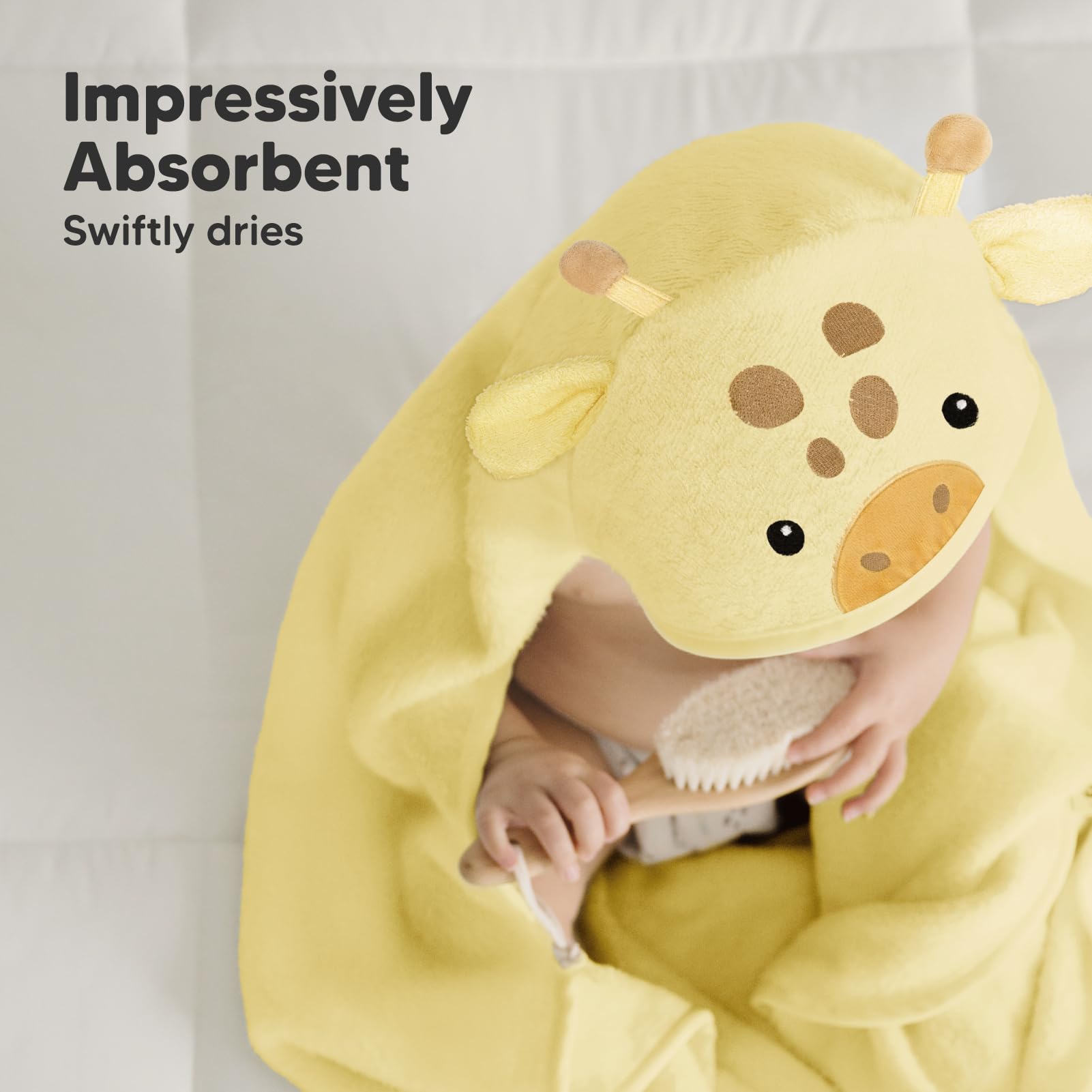 KeaBabies bamboo-viscose fabric demonstrates fast absorbency for drying.