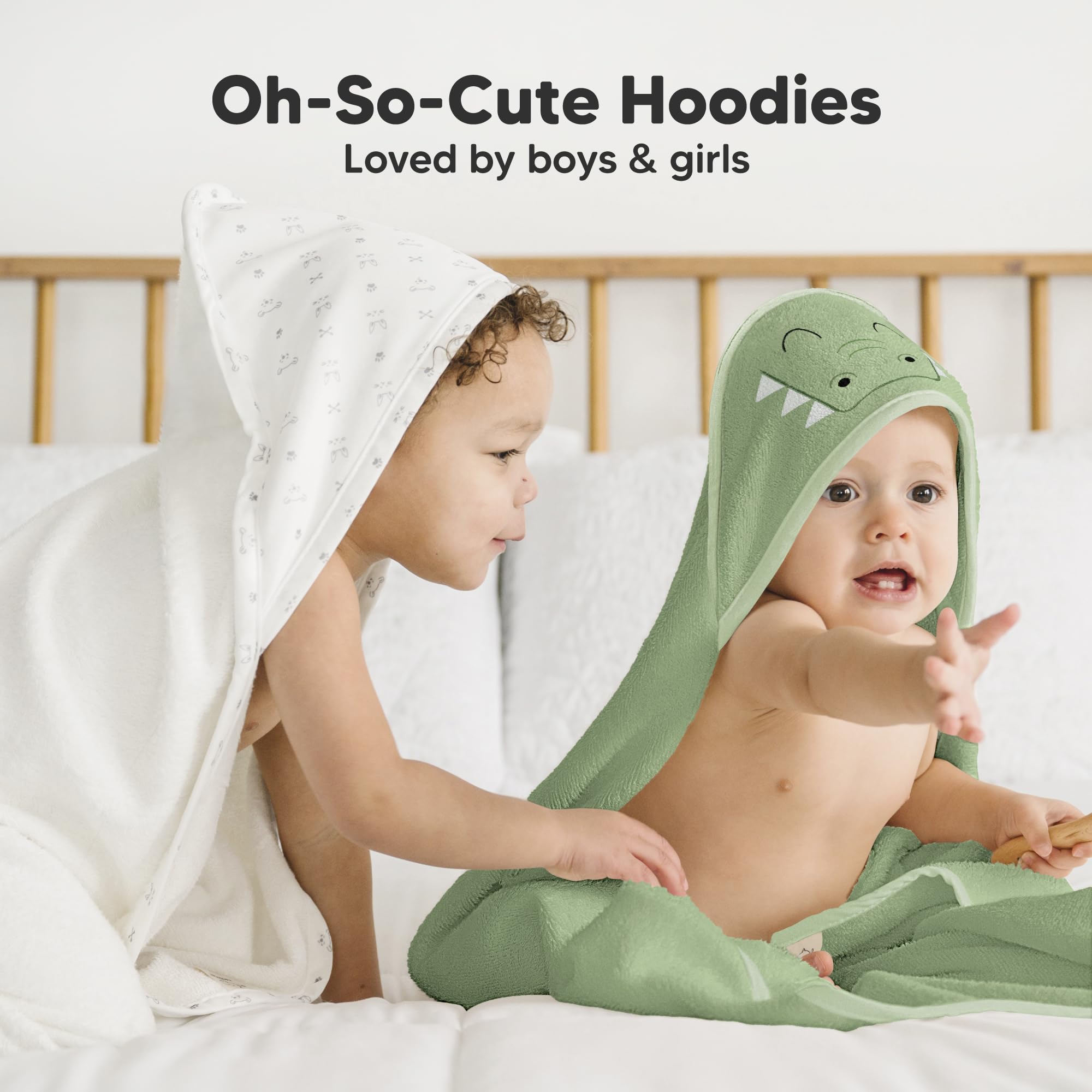 KeaBabies hooded towel dryer-friendly care for easy home laundering.