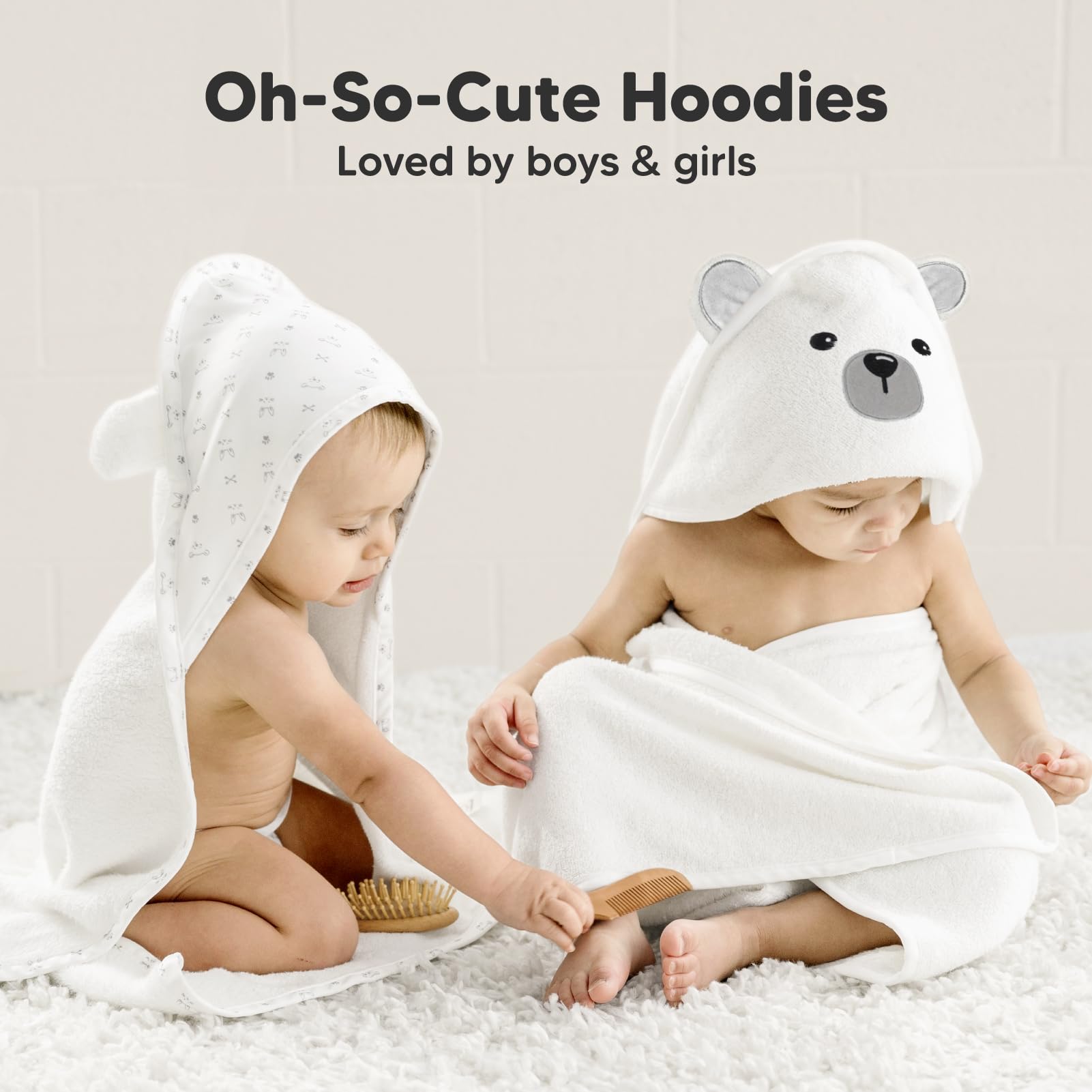 KeaBabies hooded towel dryer-friendly care simplifies washing and care routines.