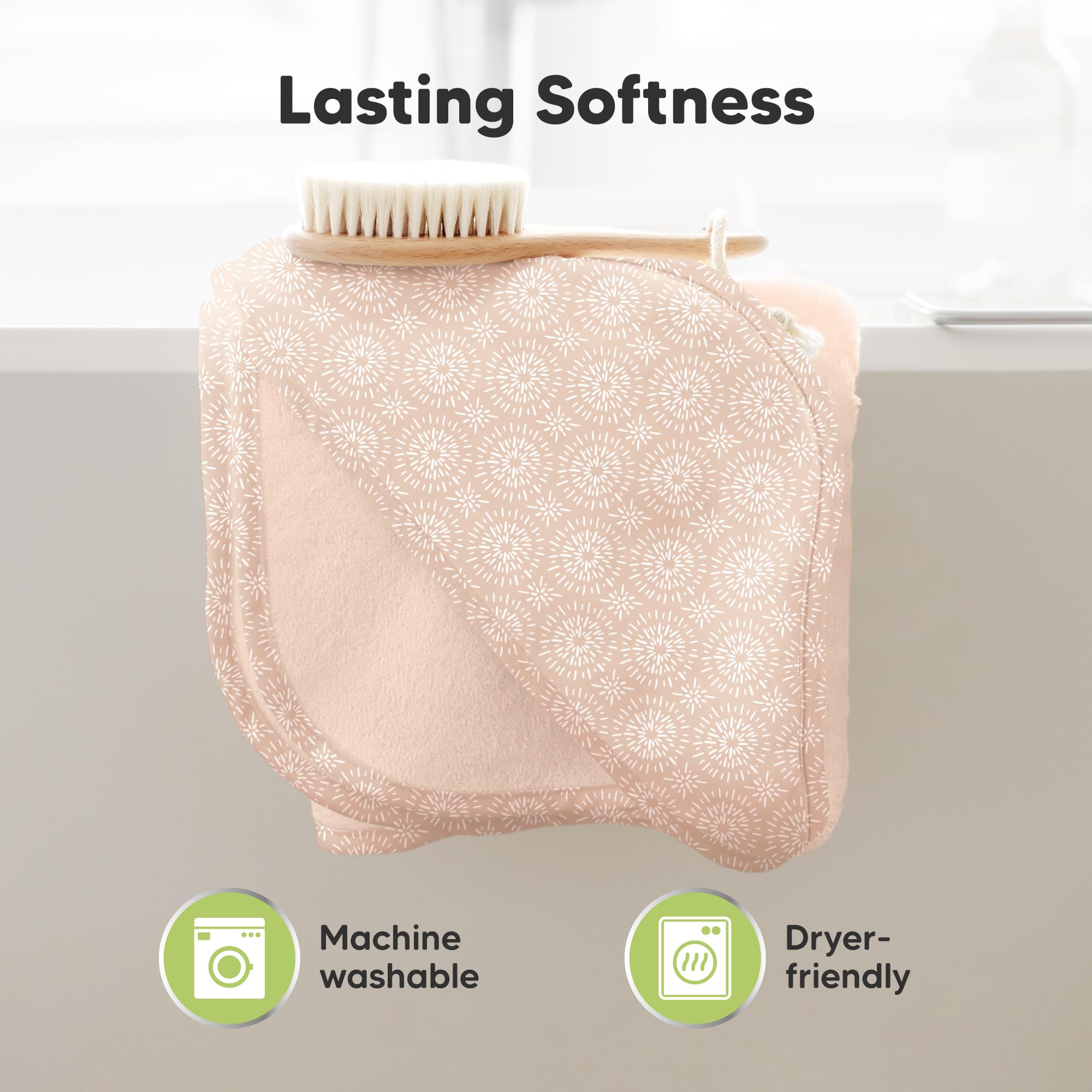 KeaBabies hooded towel dryer-friendly care features for easy maintenance.