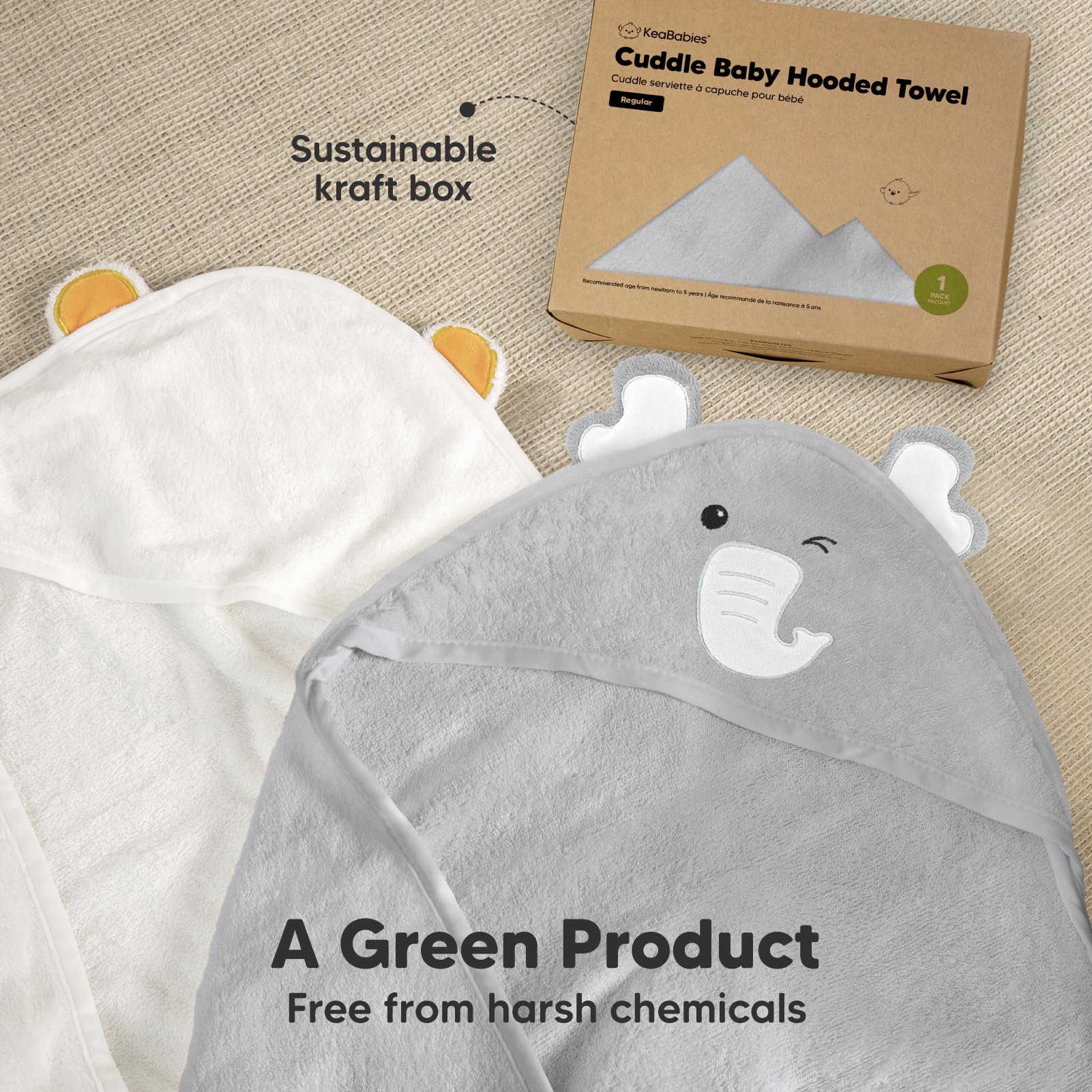 KeaBabies durable stitching close-up withstands multiple washes.