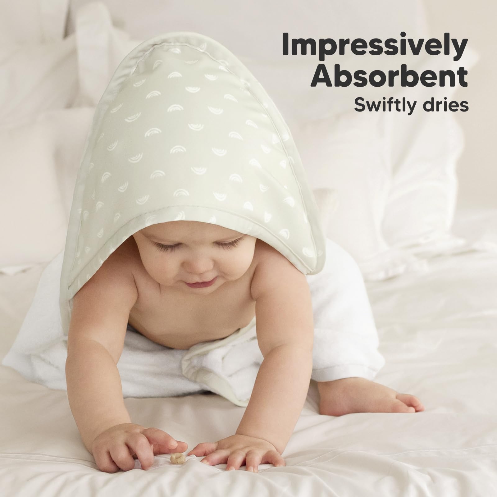 KeaBabies hooded towel gentle on sensitive skin using natural bamboo fibers.