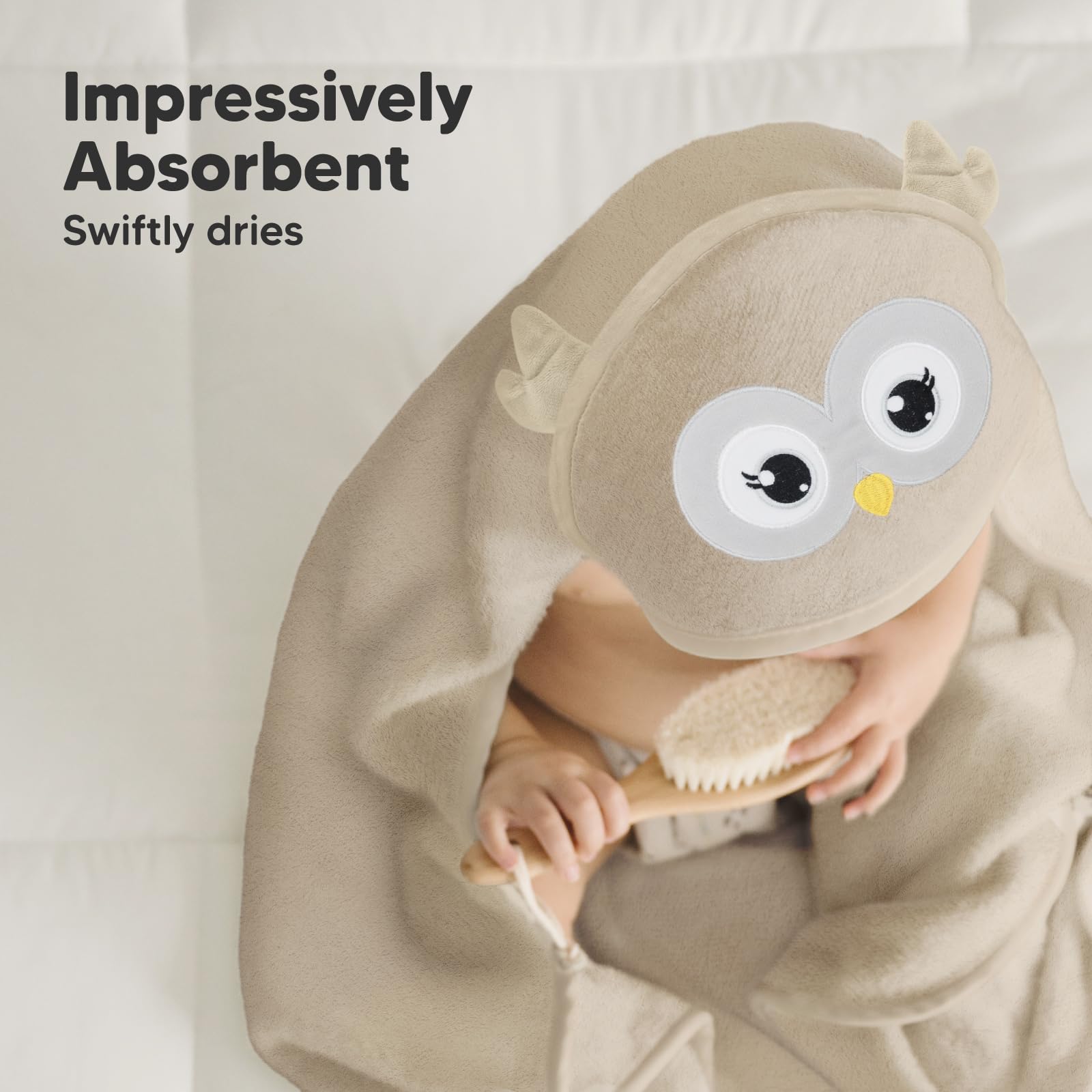 KeaBabies hooded towel gentle on sensitive skin ideal after bath time.