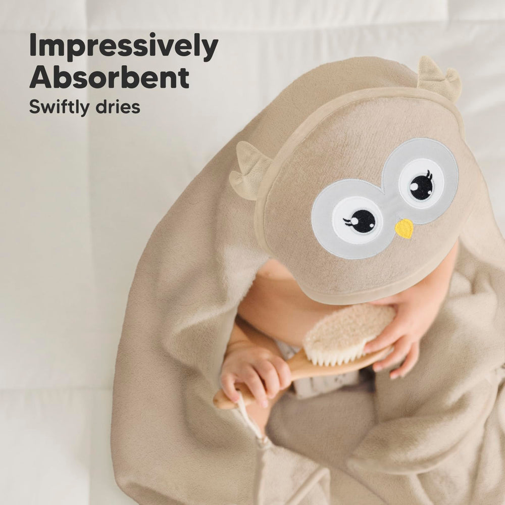 KeaBabies hooded towel gentle on sensitive skin ideal after bath time.