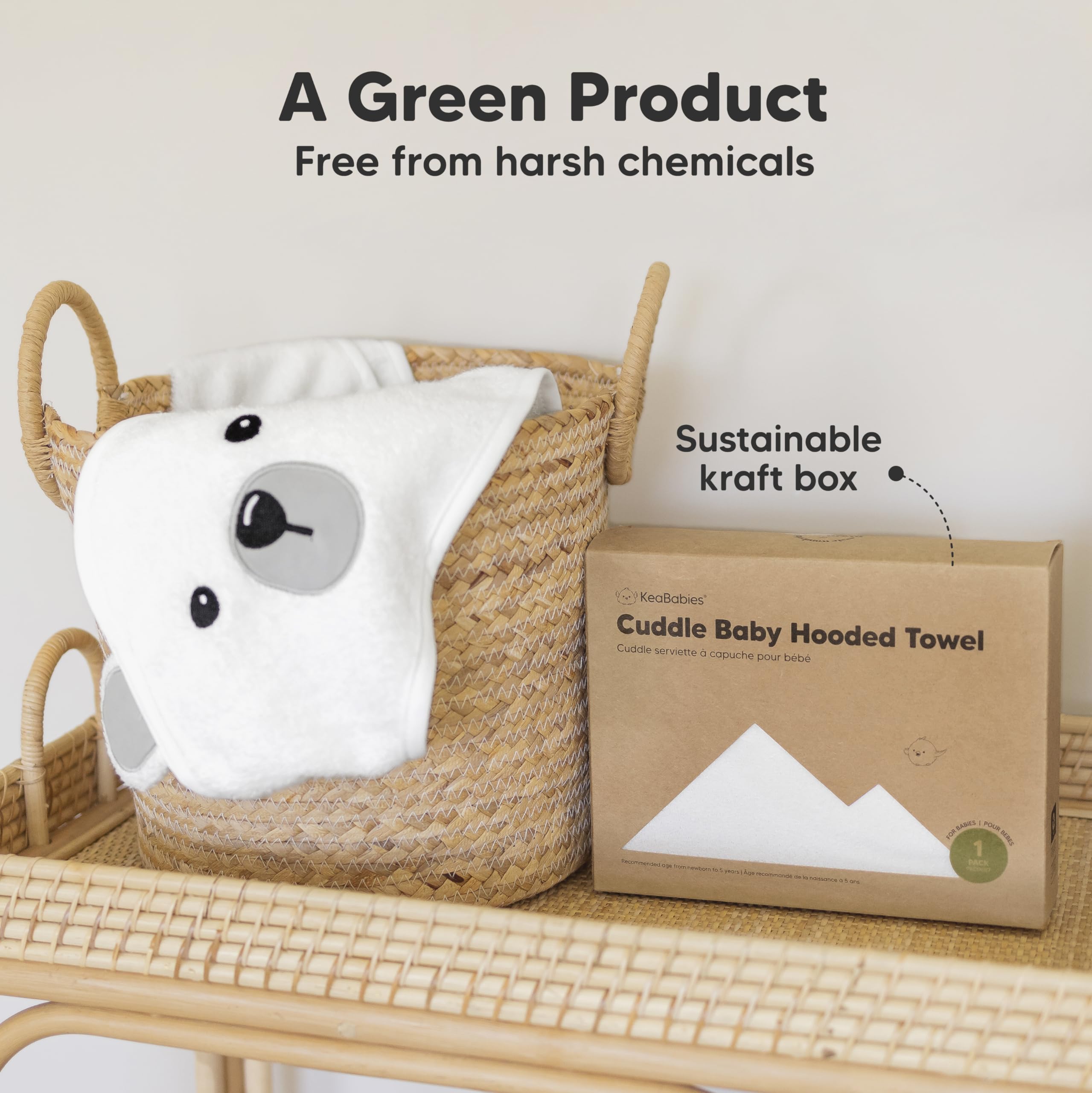KeaBabies hooded towel gift-box packaging makes a thoughtful baby shower gift.