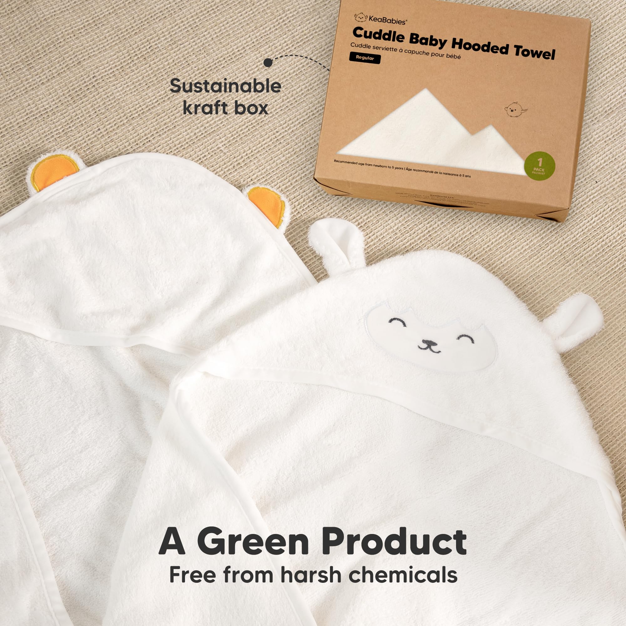 KeaBabies hooded towel arrives in gift box, ready to give