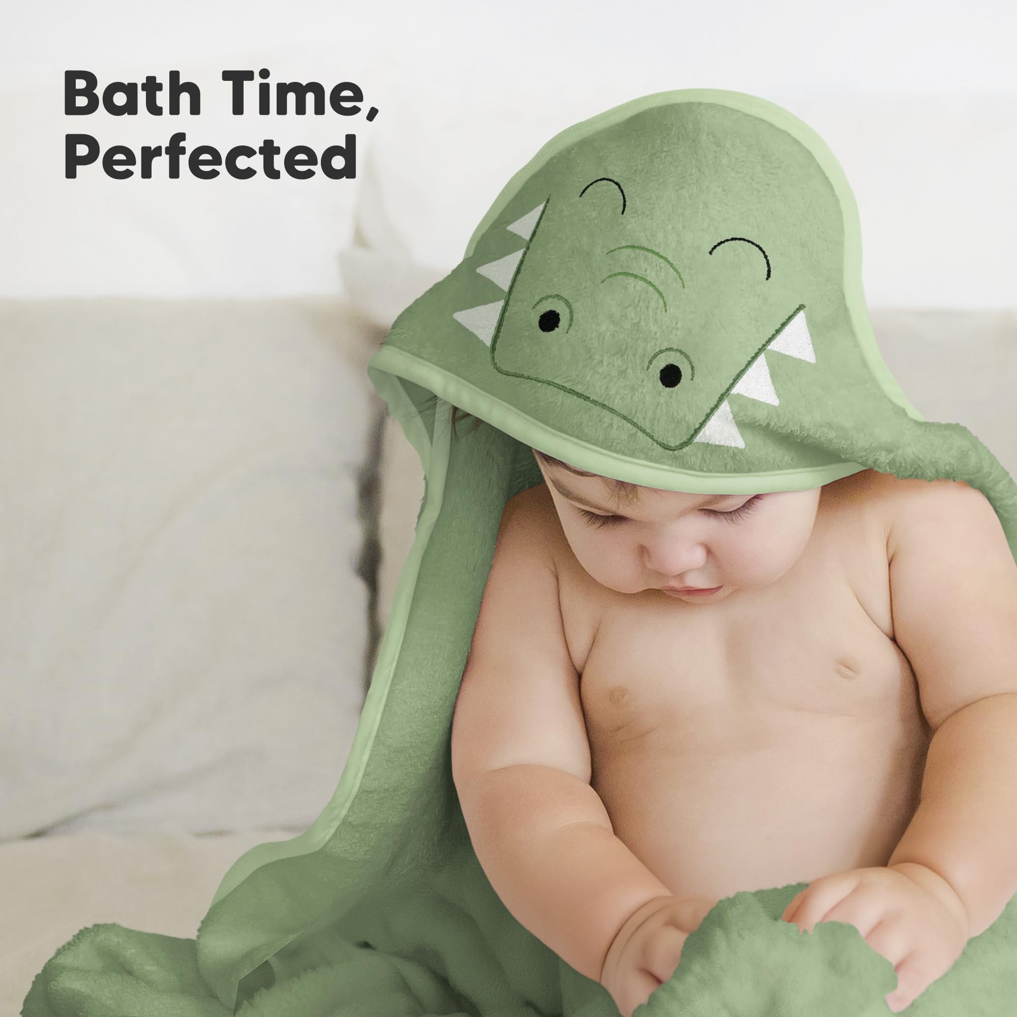 KeaBabies hooded towel grows with child from newborn to toddler use.