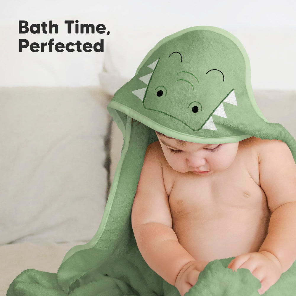 KeaBabies hooded towel grows with child from newborn to toddler use.