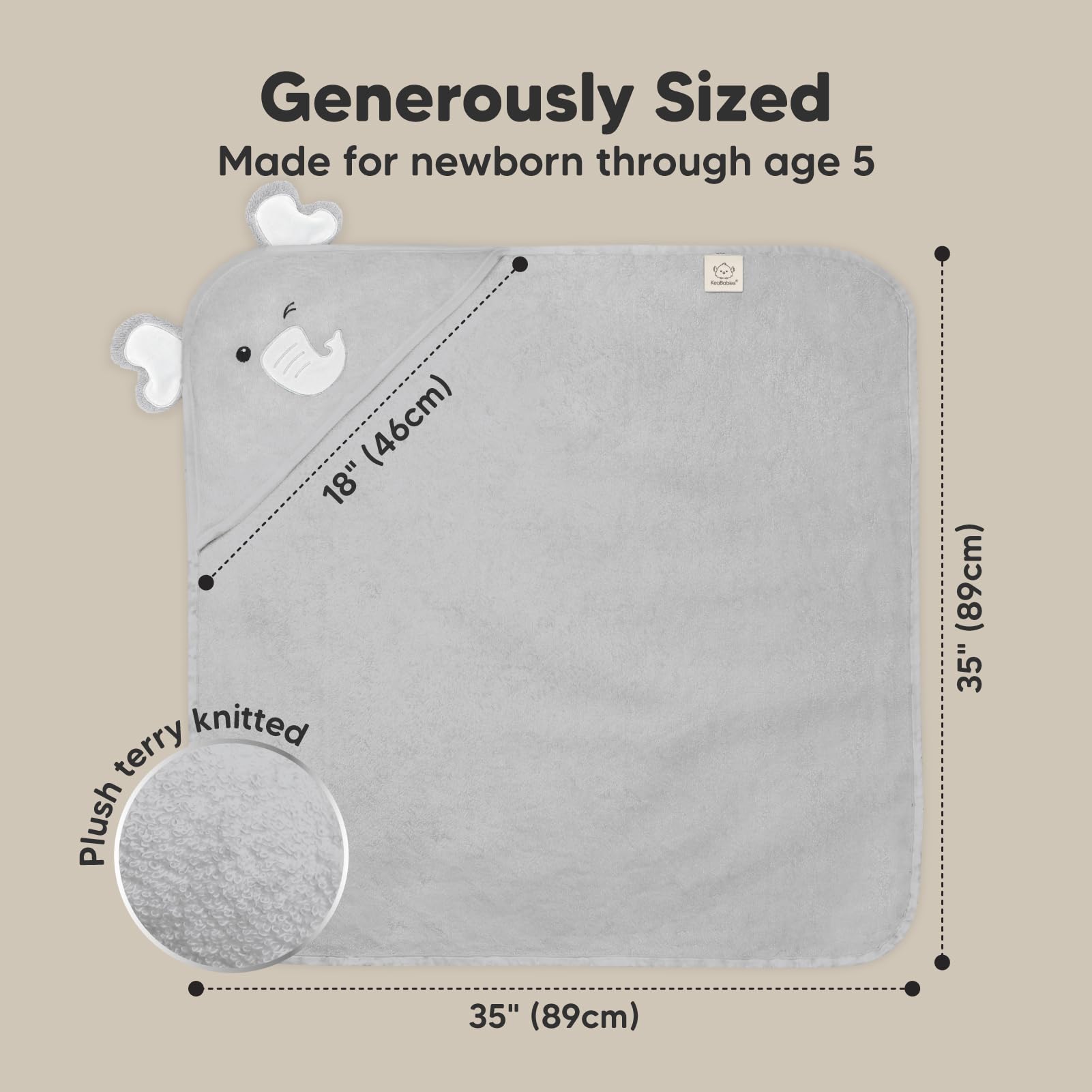 KeaBabies hood detail shows soft-touch finish for baby comfort.