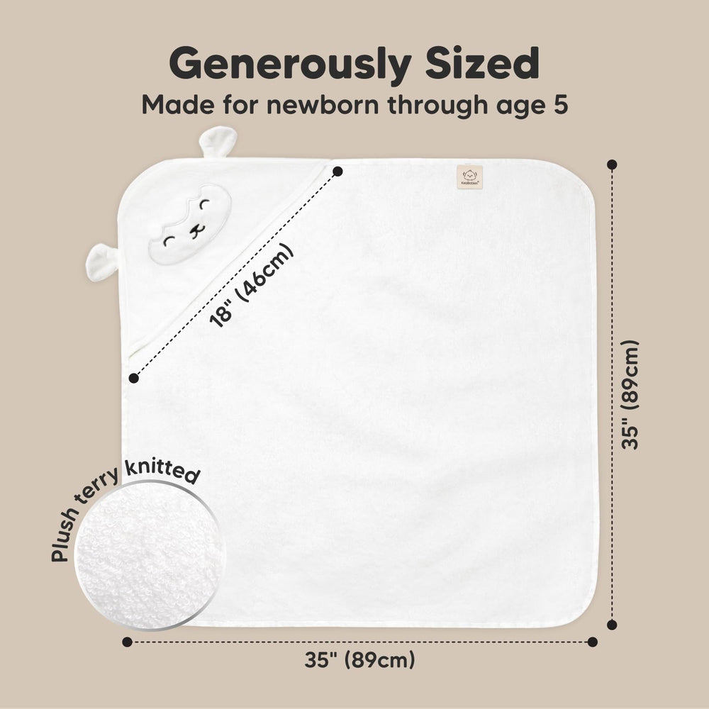 KeaBabies hooded towel hood detail emphasizing cozy head coverage for quick drying.