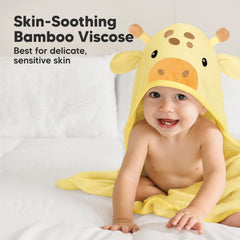 KeaBabies hooded towel hood detail showing secure wrap after bath.