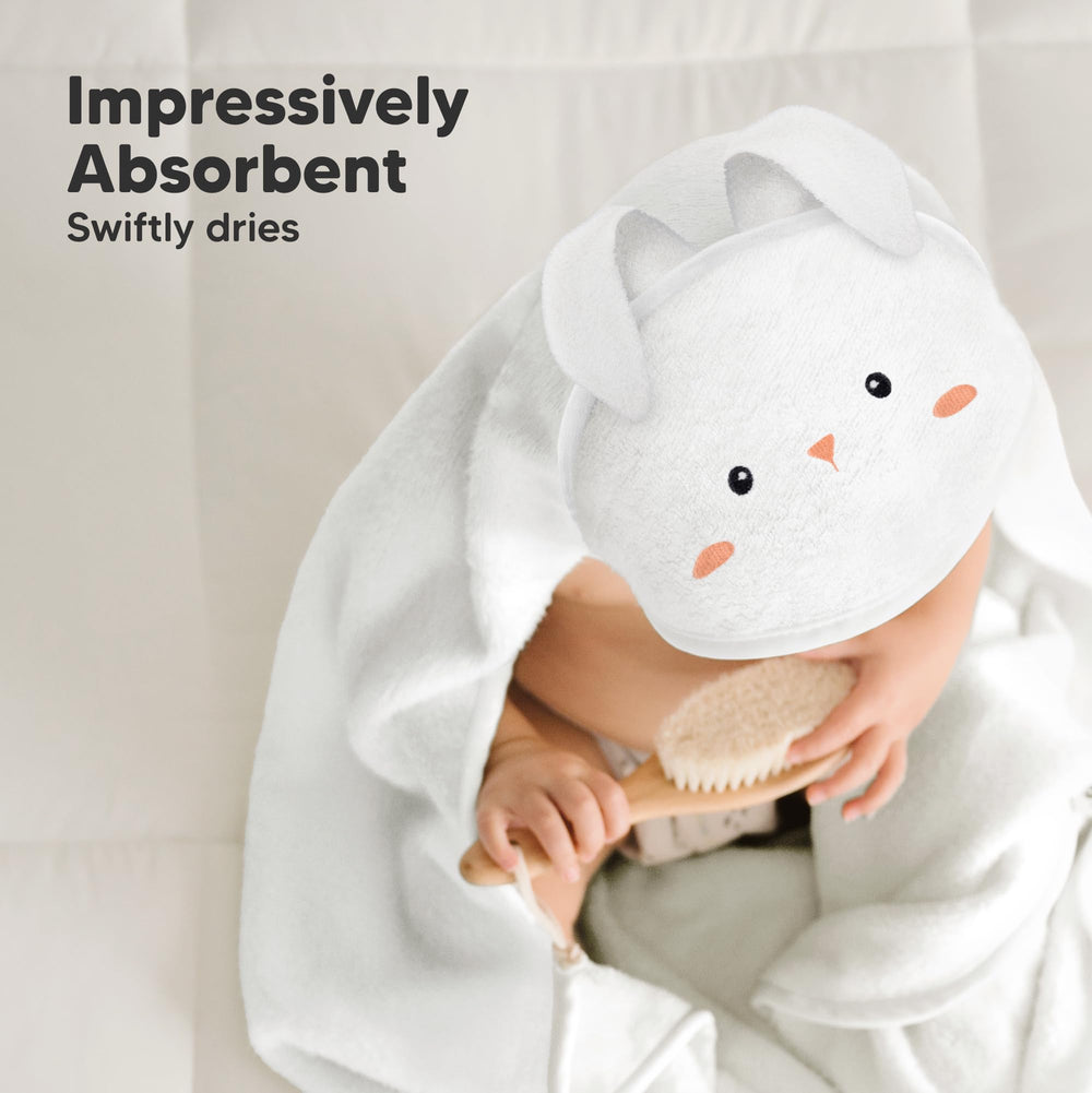 KeaBabies bunny hooded design adds bath time charm