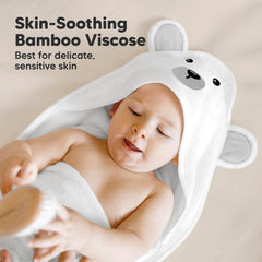 KeaBabies hooded towel hooded design keeps head warm during bath time.