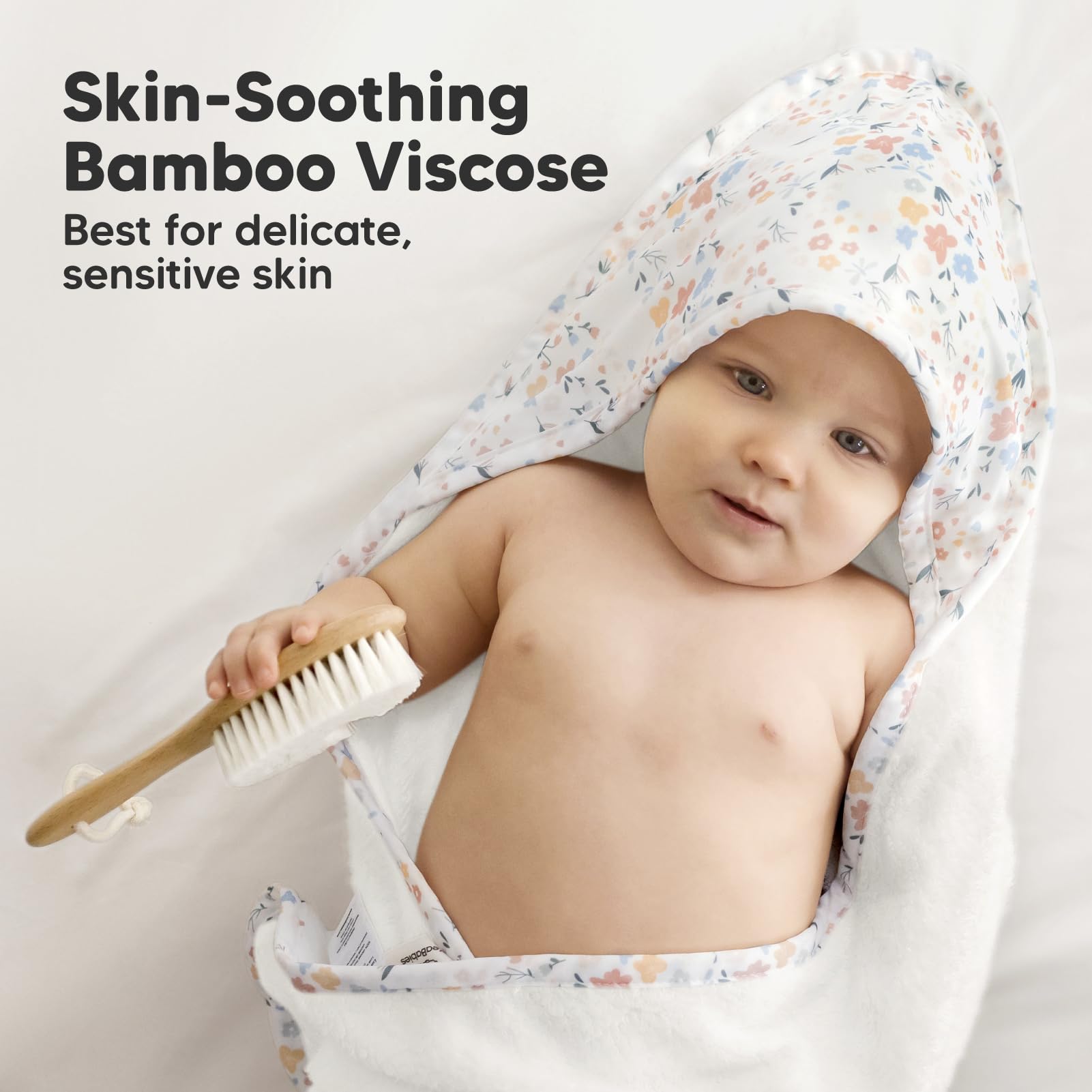 KeaBabies hooded towel large 35x35 size demonstrates generous coverage for newborn to toddler