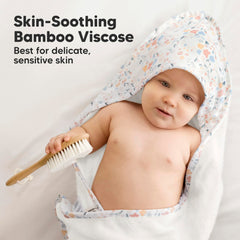 KeaBabies hooded towel large 35x35 size demonstrates generous coverage for newborn to toddler