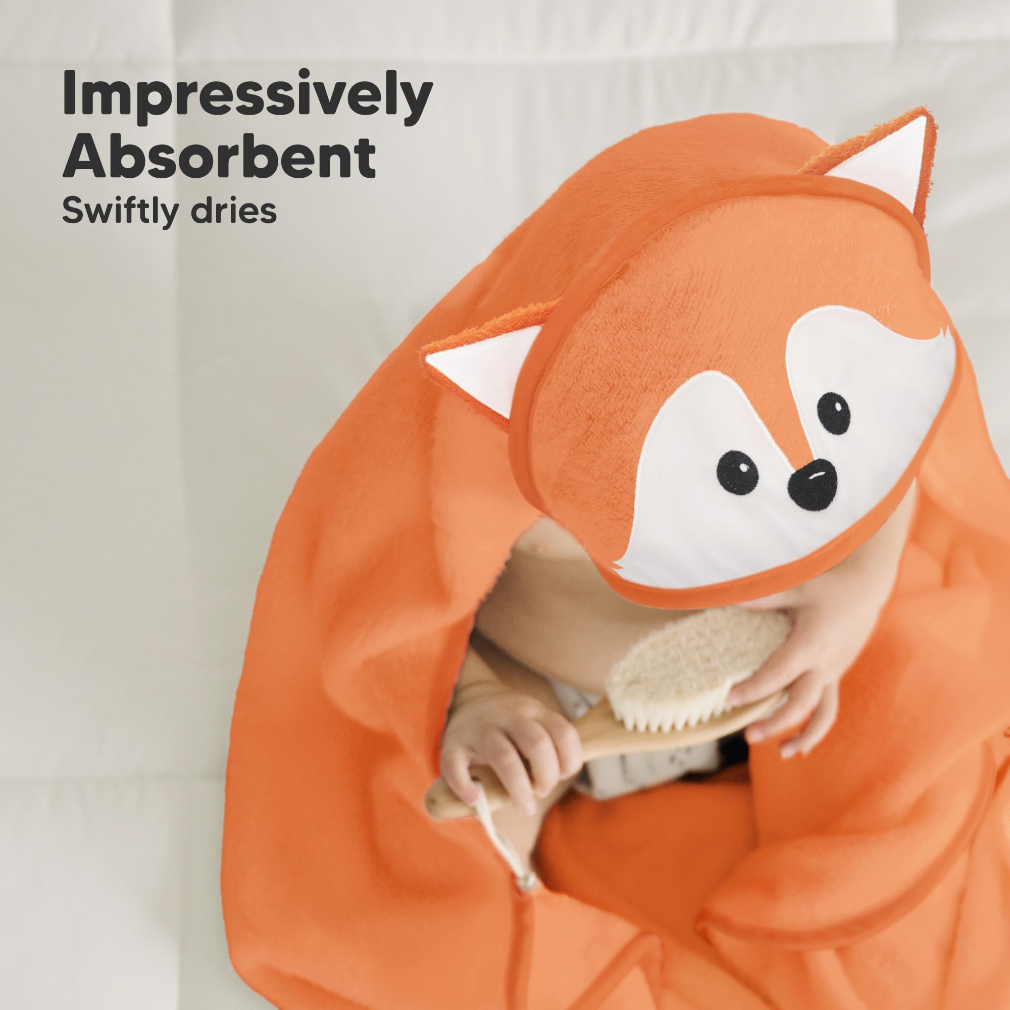 KeaBabies hooded towel being machine washed demonstrates easy care and durability.