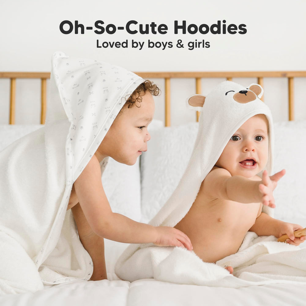 KeaBabies hooded towel grizzly gift-box presentation suggests ideal baby shower gift.