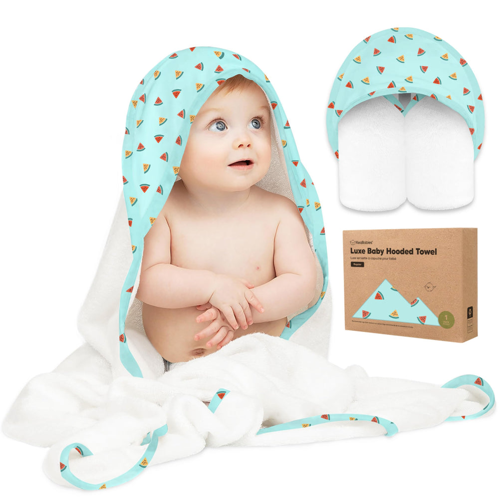 KeaBabies hooded towel newborn display showing soft plush texture for gentle drying