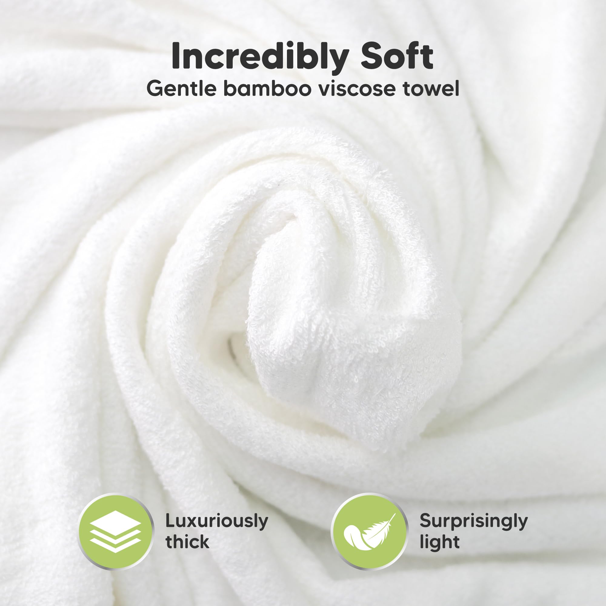 KeaBabies hooded towel newborn image shows large 35x35 size ideal as baby grows.