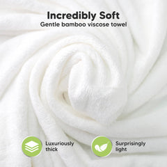 KeaBabies hooded towel newborn image shows large 35x35 size ideal as baby grows.