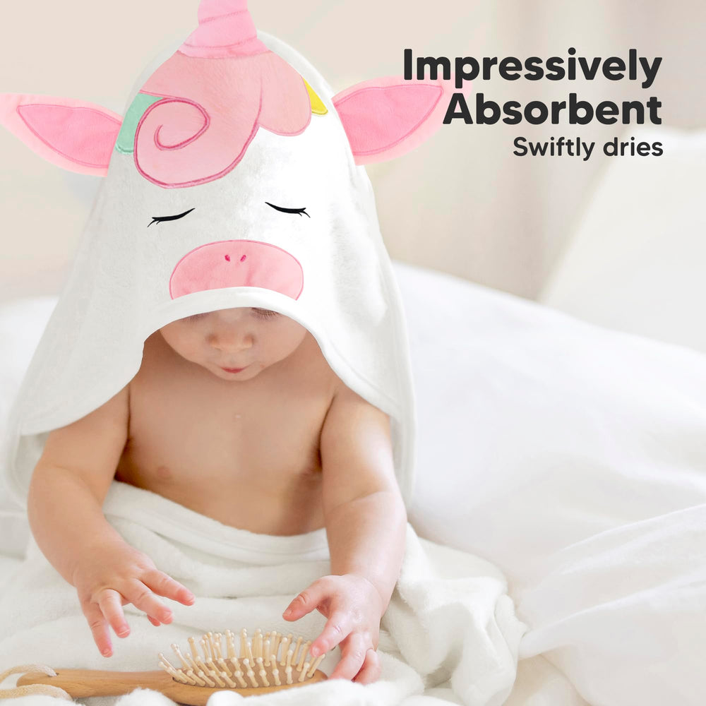 KeaBabies hooded towel sensitive skin friendly demonstrates gentle drying for delicate skin.