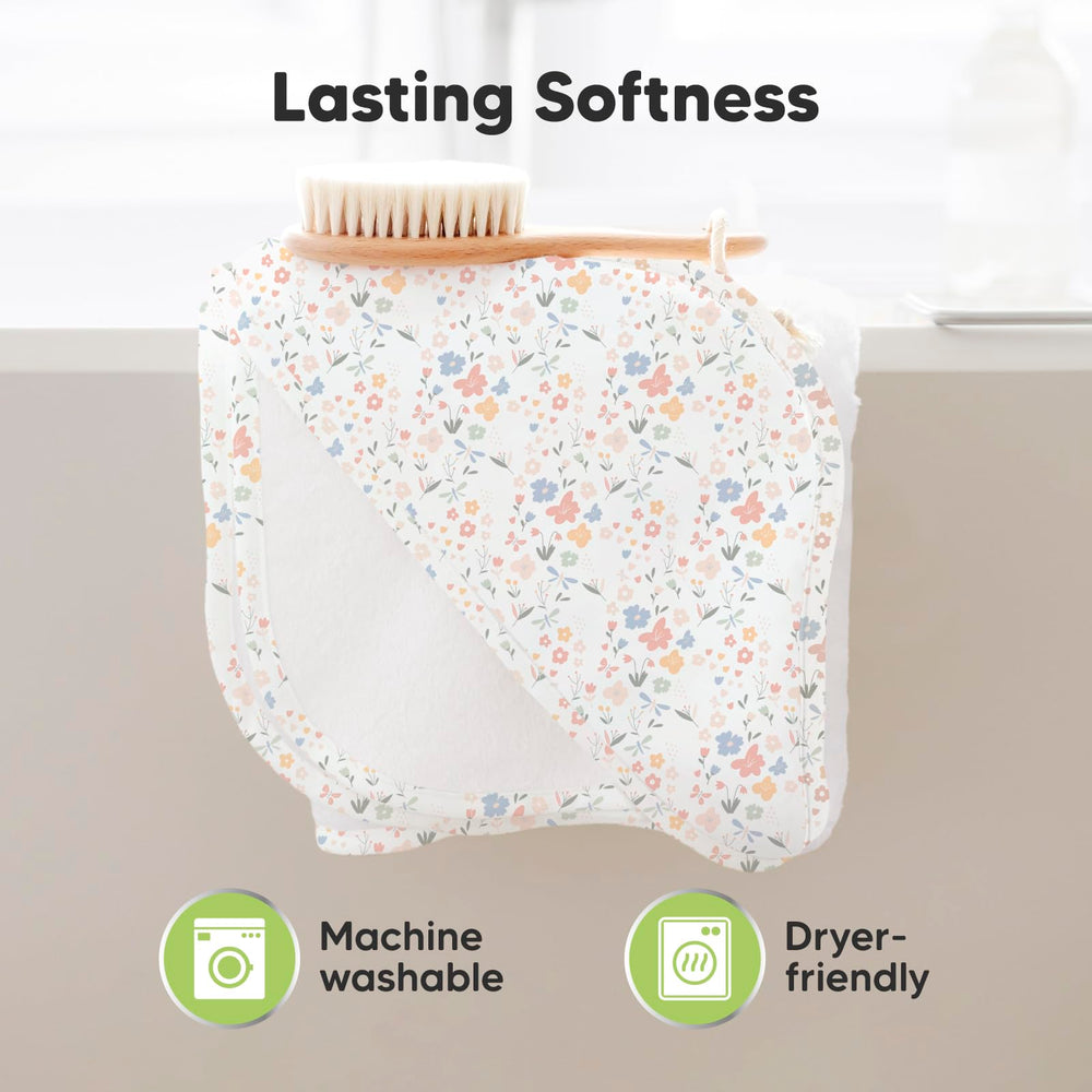 KeaBabies hooded towel 500gsm plushness closeup emphasizes thick, cozy texture