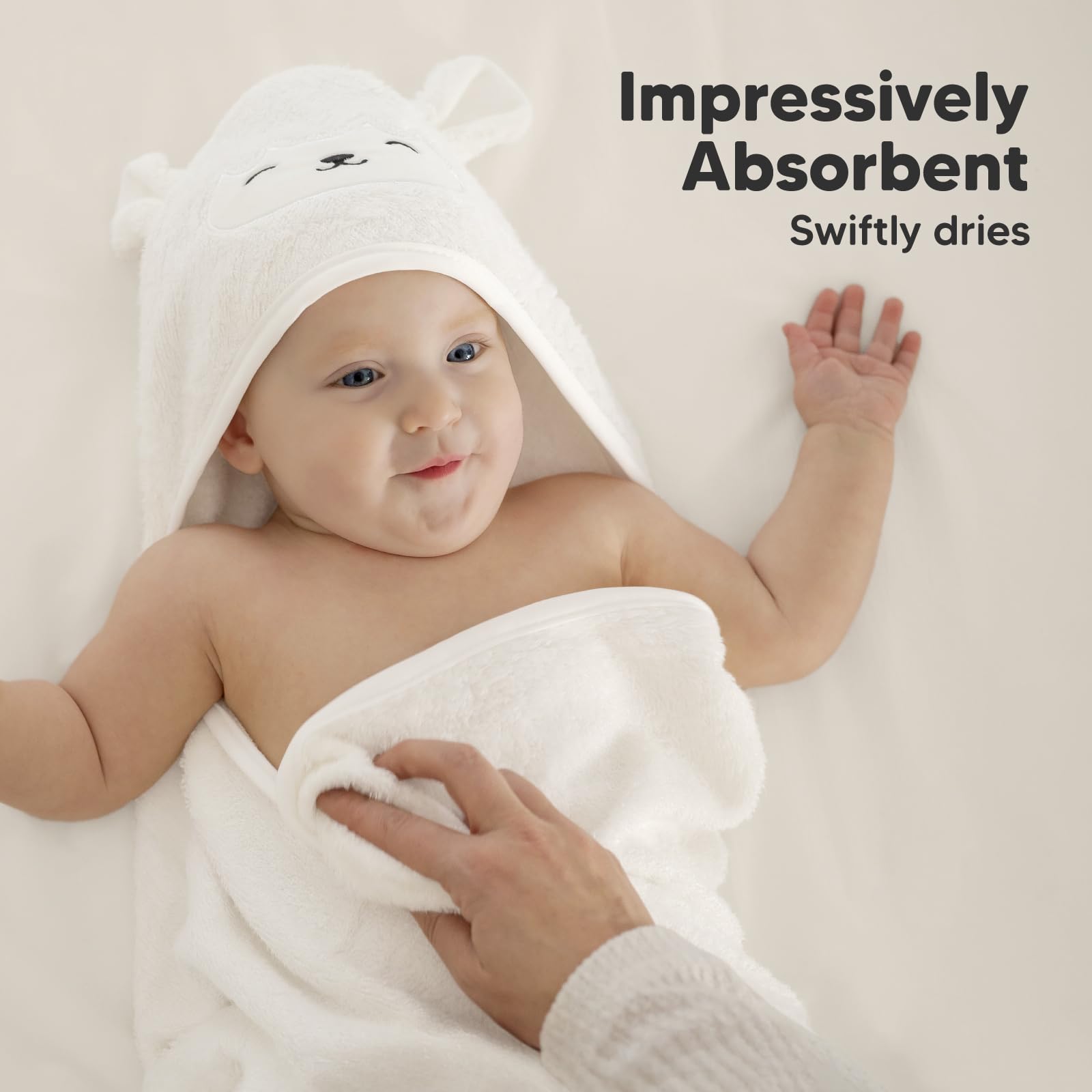 KeaBabies hooded towel soft fluff texture captured for ultra-soft daily use.
