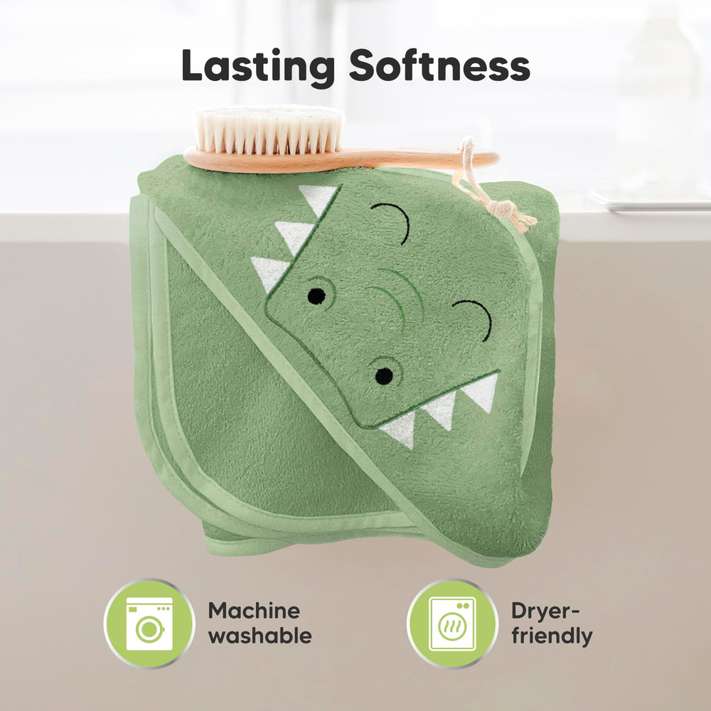 KeaBabies hooded towel ultra soft touch fabric feels gentle on skin.