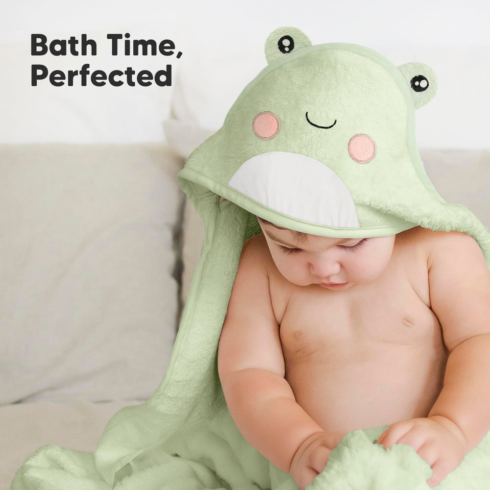 KeaBabies hooded towel stitching detail reveals durable edges.