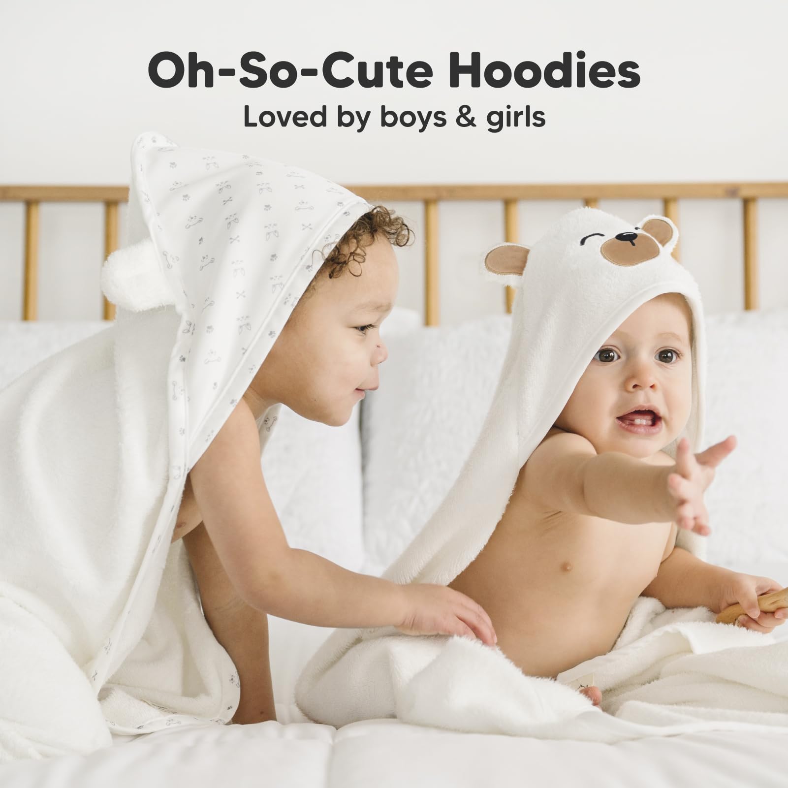 KeaBabies hooded towel grows with child from newborn to toddler.