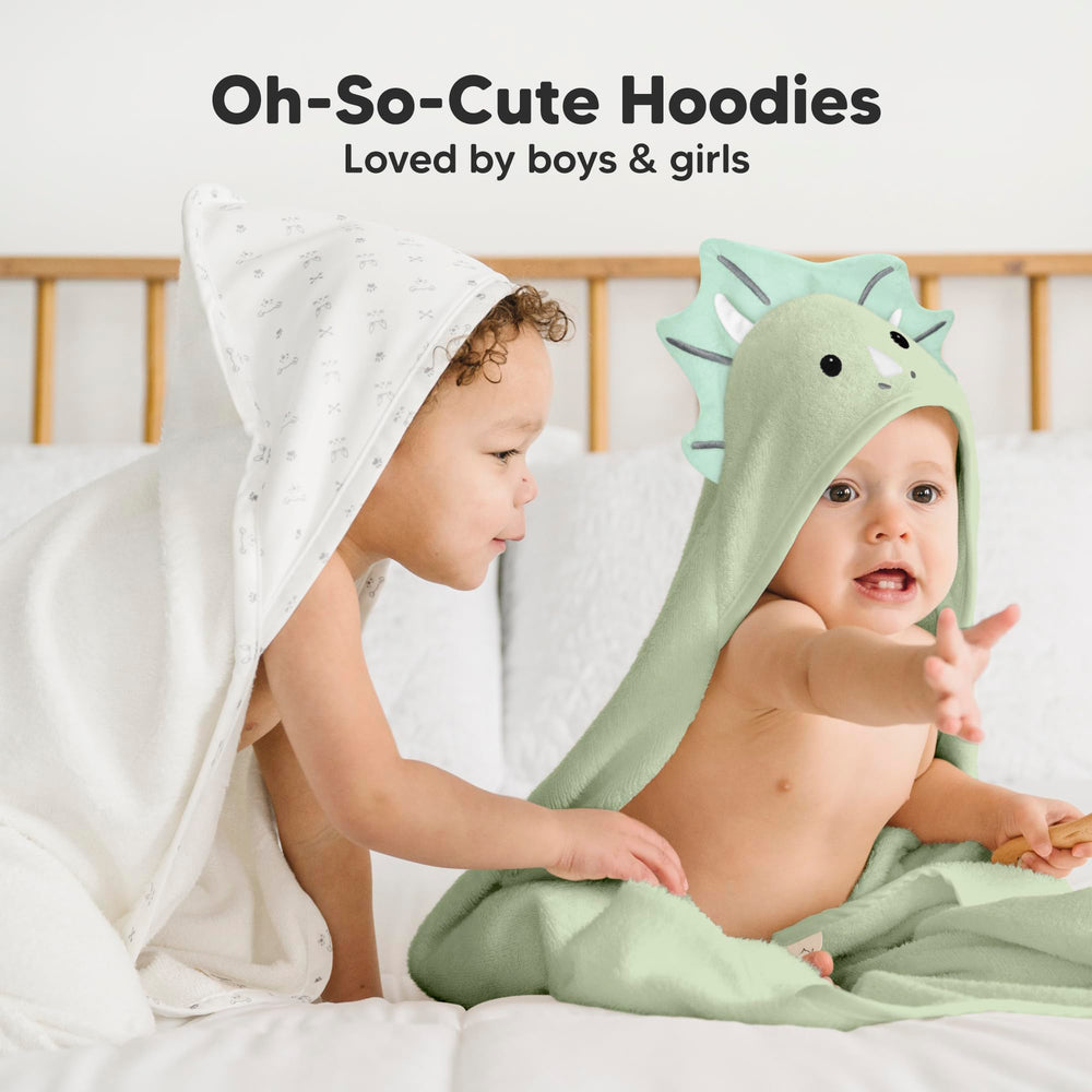 KeaBabies hooded towel grows with baby up to age 2.