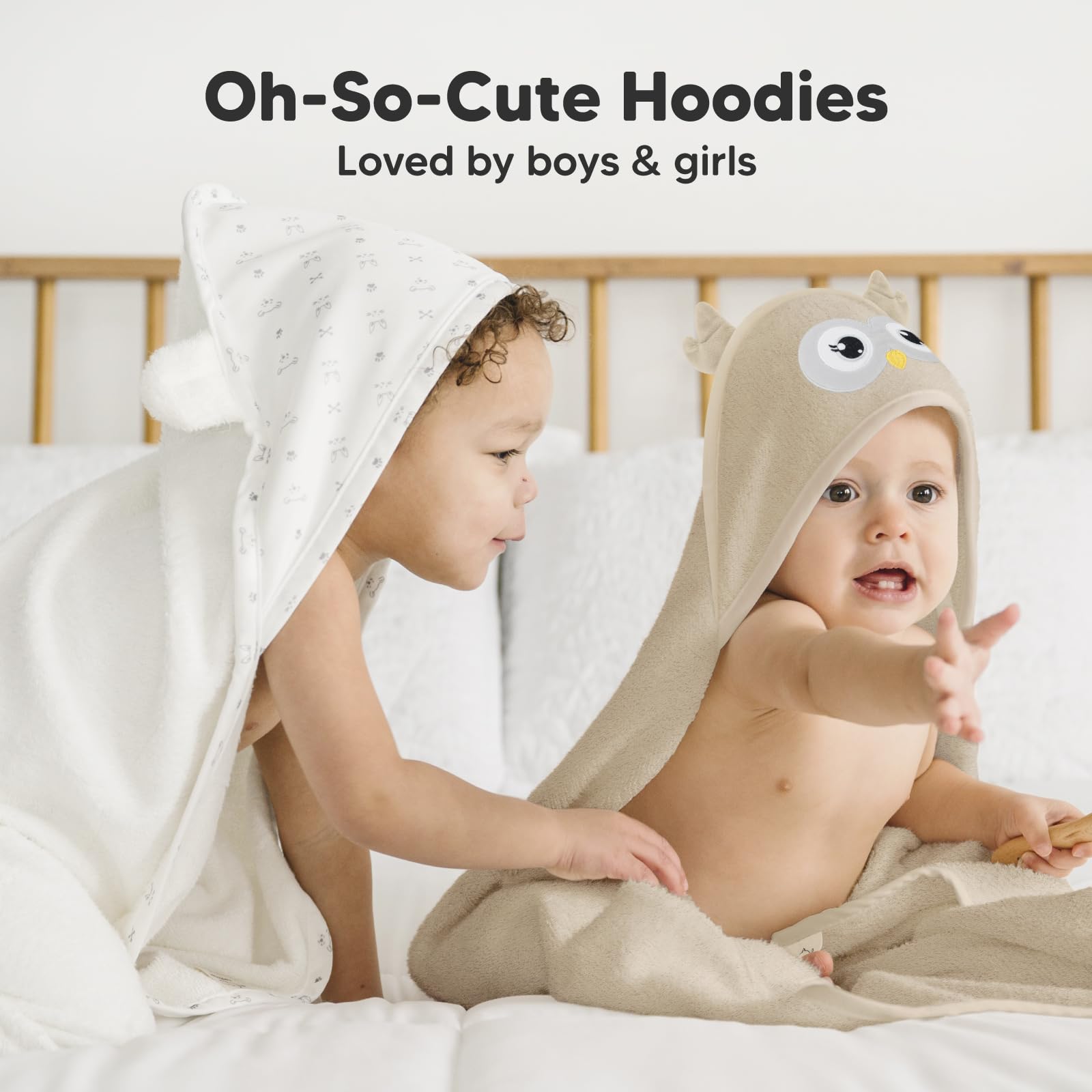 KeaBabies hooded towel suitable for newborns through age five.