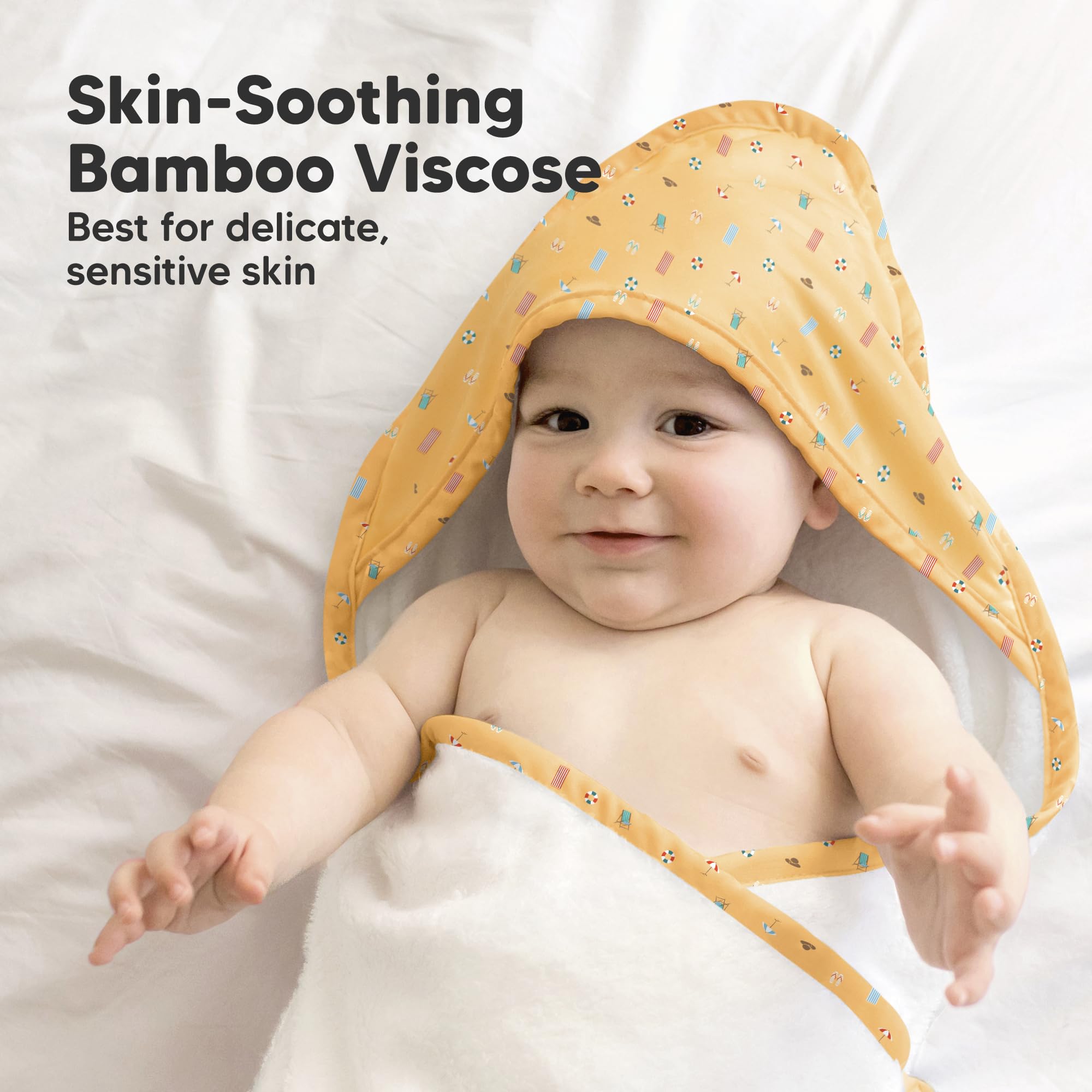 KeaBabies hooded towel ultra-soft 500gsm adds plush comfort at bath time.