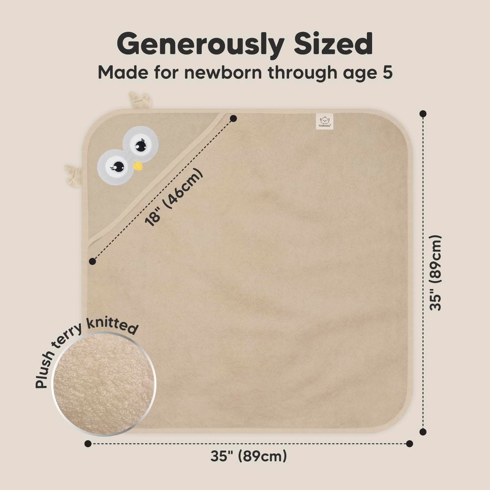 KeaBabies hooded towel 500GSM plush thickness for ultra-soft touch.