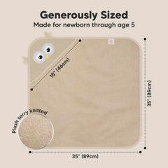 KeaBabies hooded towel 500GSM plush thickness for ultra-soft touch.