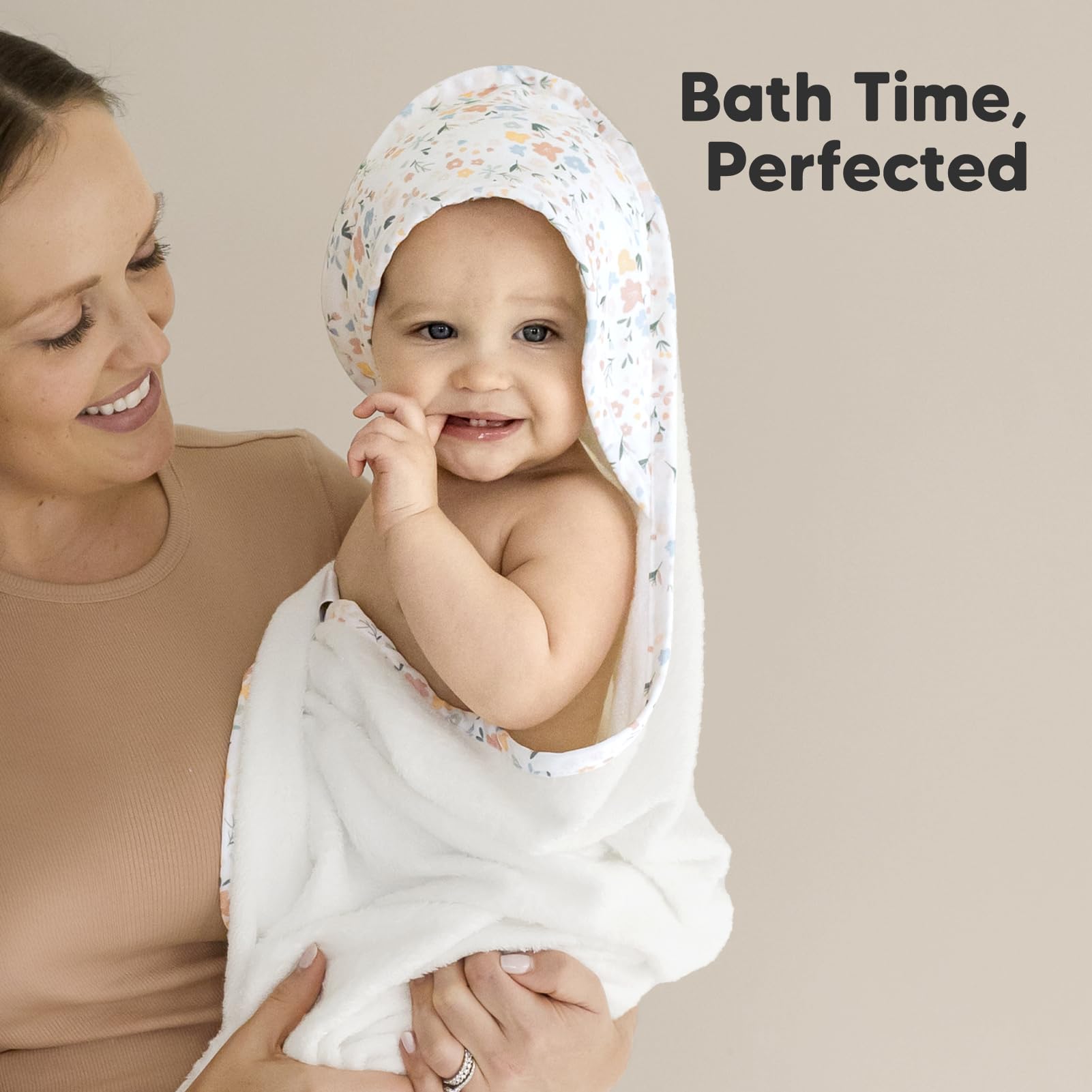 KeaBabies hooded towel wildflowers complete look showcases coordinated bath time style