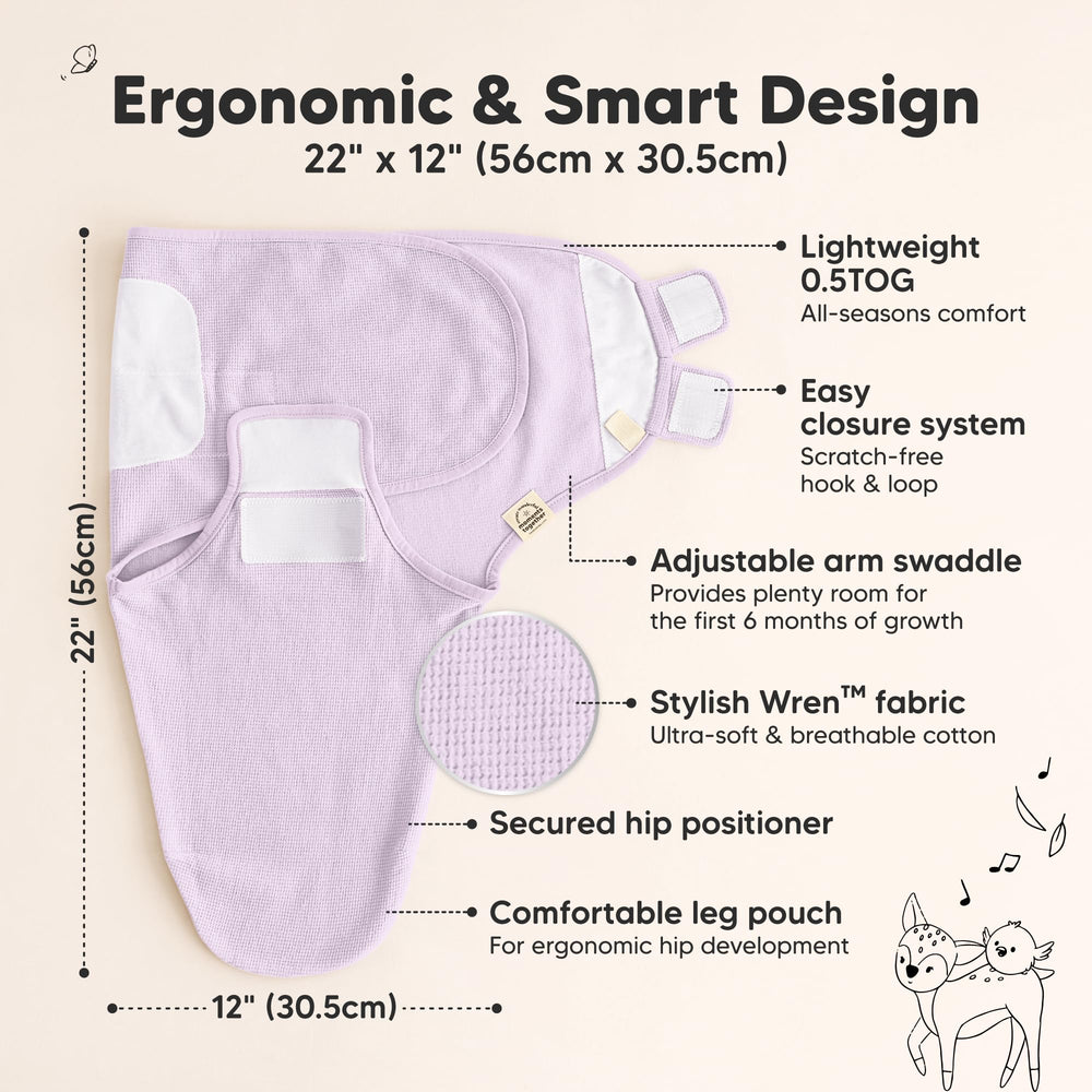 KeaBabies IHDI hip-friendly design supports ergonomic hip development.