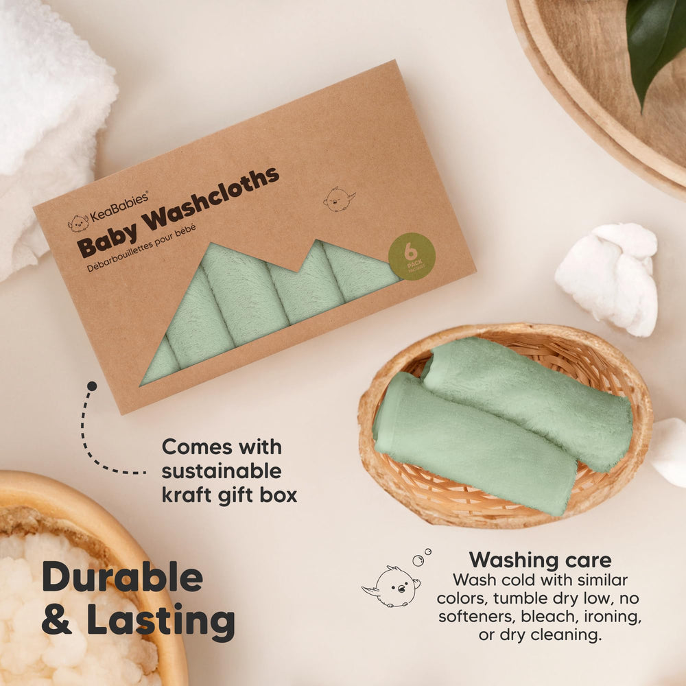 KeaBabies infant washcloths gentle enough for delicate skin during daily routines.