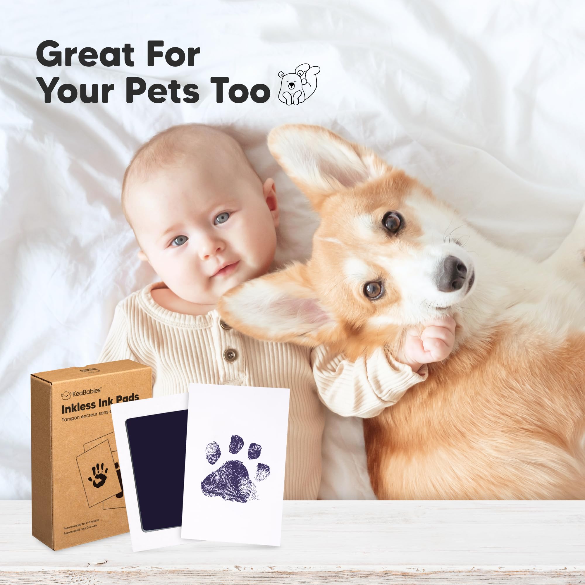 KeaBabies ink window 2-3x3-7 frames a clear imprint for display.