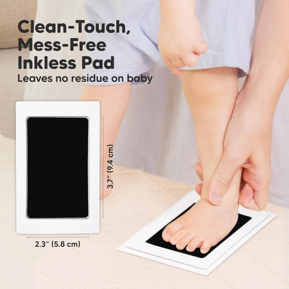 Keababies inkless baby footprint jet-black: precise imprint with clean touch for newborn keepsakes.