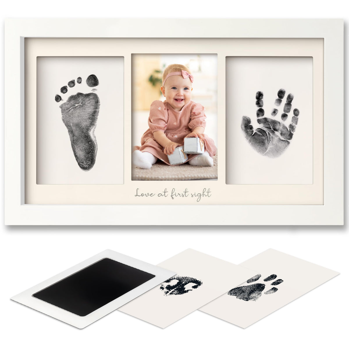KeaBabies inkless handprint kit Alpine White packaging previews a gift-ready keepsake.