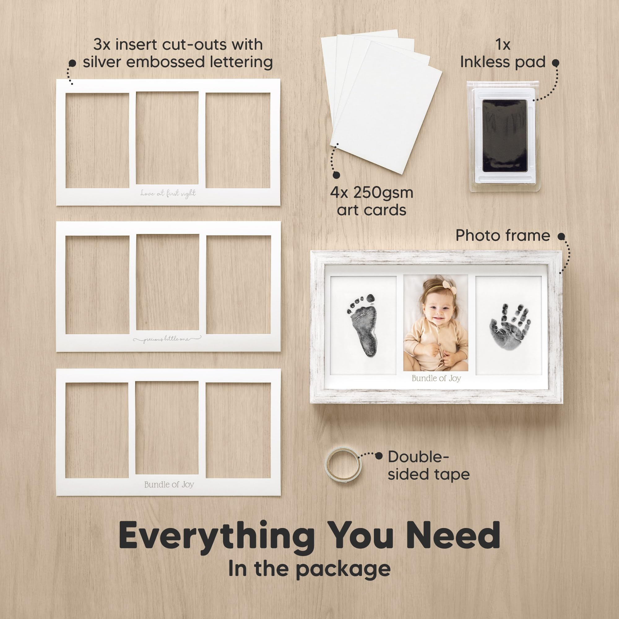 KeaBabies Inkless Handprint Kit shows tiny footprints for memory