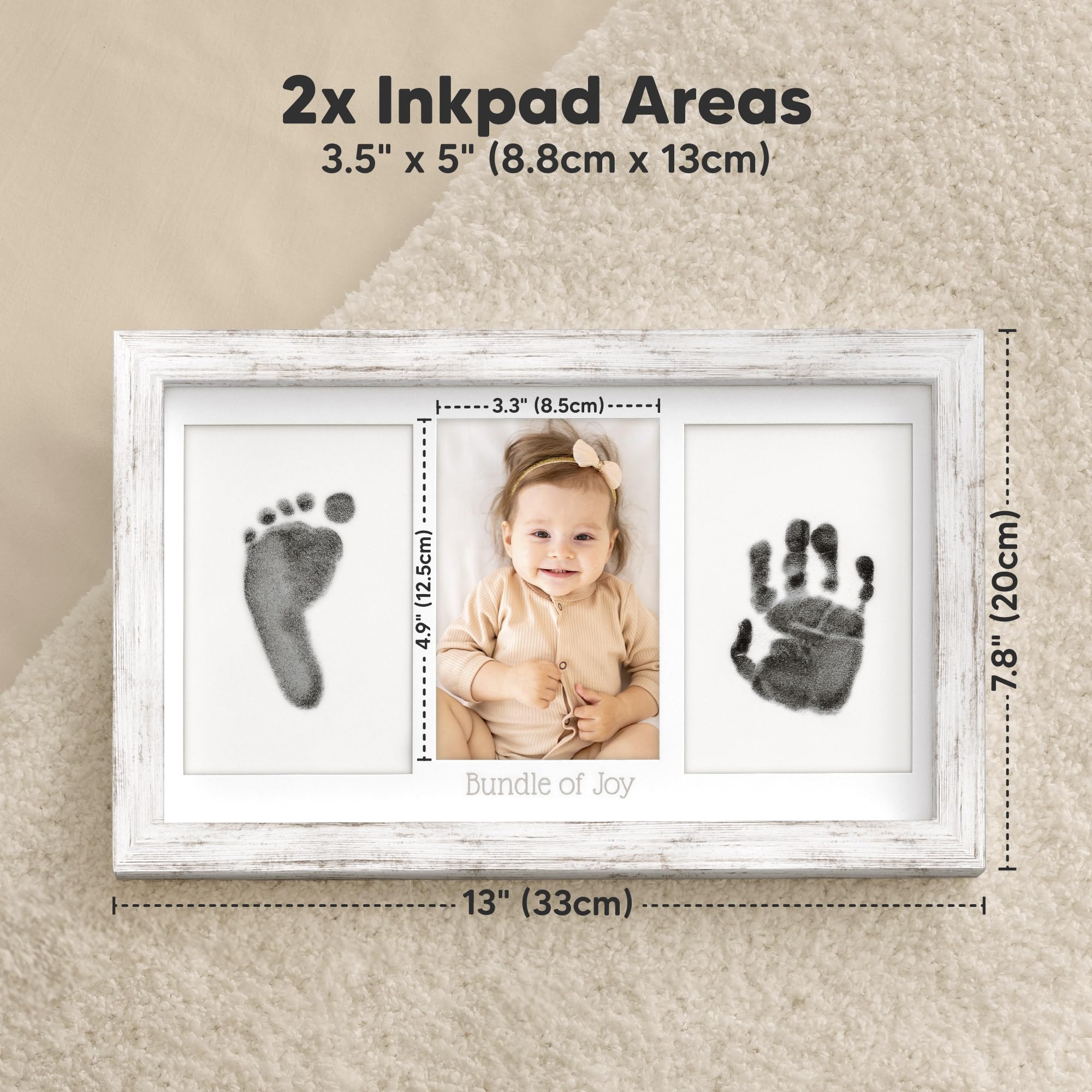 KeaBabies ink pad 3.5x5 inches fits newborn hands well